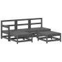 5-teiliges Gartenmöbel-Set und graue Massivholzkissen von vidaXL, Gartensets - Ref: Foro24-3186062, Preis: 433,37 €, Rabatt: %
