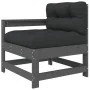 5-teiliges Gartenmöbel-Set und graue Massivholzkissen von vidaXL, Gartensets - Ref: Foro24-3186062, Preis: 433,37 €, Rabatt: %