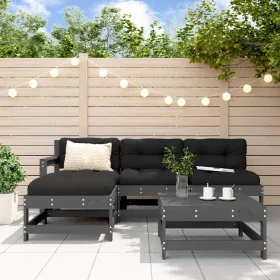 5-teiliges Gartenmöbel-Set und graue Massivholzkissen von vidaXL, Gartensets - Ref: Foro24-3186055, Preis: 439,53 €, Rabatt: %