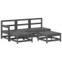 5-teiliges Gartenmöbel-Set und graue Massivholzkissen von vidaXL, Gartensets - Ref: Foro24-3186055, Preis: 439,53 €, Rabatt: %