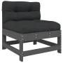 5-teiliges Gartenmöbel-Set und graue Massivholzkissen von vidaXL, Gartensets - Ref: Foro24-3186055, Preis: 439,53 €, Rabatt: %