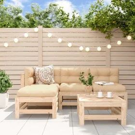 Gartenmöbel-Set 5-teilig und Kissen aus massivem Holz von vidaXL, Gartensets - Ref: Foro24-3186067, Preis: 391,97 €, Rabatt: %