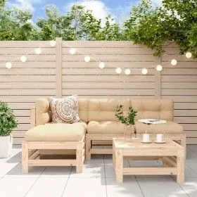 Juego de muebles de jardín 5 piezas y cojines madera maciza de vidaXL, Conjuntos de jardín - Ref: Foro24-3186067, Precio: 390...