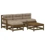 Garden furniture set 5 pieces and honey brown solid wood cushions by vidaXL, Garden sets - Ref: Foro24-3186063, Price: 464,23...