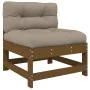 Juego muebles jardín 5 pzas y cojines madera maciza marrón miel de vidaXL, Conjuntos de jardín - Ref: Foro24-3186063, Precio:...