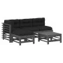 5-teiliges Gartenmöbel-Set und graue Massivholzkissen von vidaXL, Gartensets - Ref: Foro24-3186069, Preis: 485,48 €, Rabatt: %