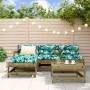 5-piece garden furniture set with impregnated pine wood cushions by vidaXL, Garden sets - Ref: Foro24-3186066, Price: 392,80 ...