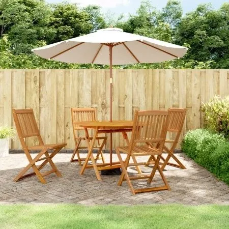5-teiliges Garten-Esszimmer-Set aus massivem Akazienholz von vidaXL, Gartensets - Ref: Foro24-3203352, Preis: 363,50 €, Rabat...