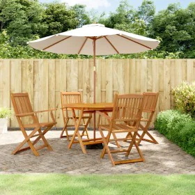 Garden dining set 5 pieces solid acacia wood by vidaXL, Garden sets - Ref: Foro24-3203353, Price: 295,28 €, Discount: %