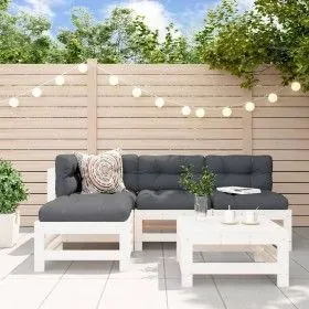 5-piece garden furniture set and white solid wood cushions by vidaXL, Garden sets - Ref: Foro24-3186068, Price: 461,94 €, Dis...