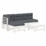 5-teiliges Gartenmöbel-Set und weiße Massivholzkissen von vidaXL, Gartensets - Ref: Foro24-3186068, Preis: 461,75 €, Rabatt: %