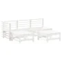 5-teiliges Gartenmöbel-Set und weiße Massivholzkissen von vidaXL, Gartensets - Ref: Foro24-3186068, Preis: 461,75 €, Rabatt: %