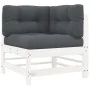 5-teiliges Gartenmöbel-Set und weiße Massivholzkissen von vidaXL, Gartensets - Ref: Foro24-3186068, Preis: 461,75 €, Rabatt: %