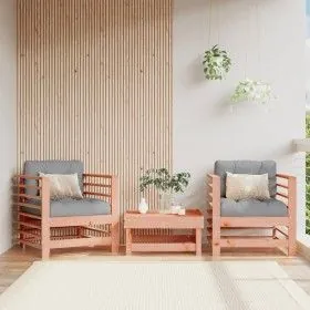 Garden armchairs and cushions 2 pcs solid wood Douglas fir by vidaXL, Modular outdoor sofas - Ref: Foro24-825679, Price: 163,...