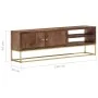 Solid mango wood TV cabinet 138x30x46 cm by vidaXL, TV Furniture - Ref: Foro24-286552, Price: 238,68 €, Discount: %