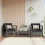 Garden armchairs with cushions 2 units solid gray pine wood by vidaXL, Modular outdoor sofas - Ref: Foro24-825676, Price: 171...