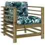 Garden armchairs with cushions 2 pcs impregnated pine wood by vidaXL, Modular outdoor sofas - Ref: Foro24-825680, Price: 153,...