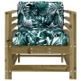 Garden armchairs with cushions 2 pcs impregnated pine wood by vidaXL, Modular outdoor sofas - Ref: Foro24-825680, Price: 153,...