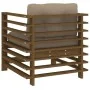 Garden armchairs cushions 2 pcs solid pine wood honey brown by vidaXL, Modular outdoor sofas - Ref: Foro24-825677, Price: 171...