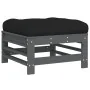 Garden stool with cushion made of solid gray pine wood by vidaXL, Modular outdoor sofas - Ref: Foro24-825669, Price: 87,41 €,...