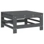 Garden stool with cushion made of solid gray pine wood by vidaXL, Modular outdoor sofas - Ref: Foro24-825669, Price: 87,41 €,...
