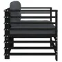 Garden armchairs with cushions 2 pcs solid black pine wood by vidaXL, Modular outdoor sofas - Ref: Foro24-825678, Price: 190,...