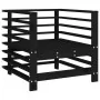 Sillones de jardín con cojines 2 uds madera maciza pino negro de vidaXL, Sofás modulares de exterior - Ref: Foro24-825678, Pr...