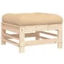 Gartenhocker mit Kissen aus massivem Kiefernholz von vidaXL, Modulare Sofas für den Außenbereich - Ref: Foro24-825667, Preis:...