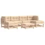 7-teiliges Gartenmöbel-Set und Massivholzkissen von vidaXL, Gartensets - Ref: Foro24-3185920, Preis: 511,88 €, Rabatt: %