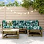5-piece garden furniture set with impregnated pine wood cushions by vidaXL, Garden sets - Ref: Foro24-3185793, Price: 419,23 ...