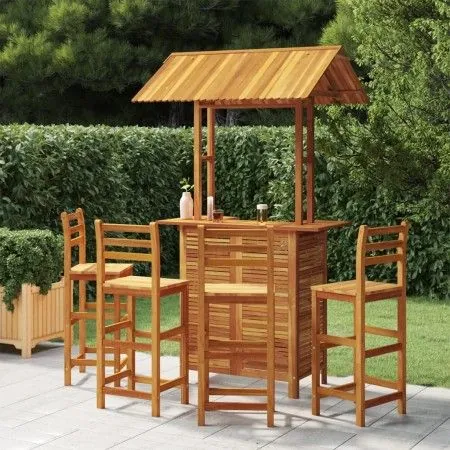 Garden bar furniture set 5 pieces solid acacia wood by vidaXL, Garden sets - Ref: Foro24-3116005, Price: 624,80 €, Discount: %