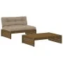 Garden furniture set 2 pieces and honey brown solid wood cushions by vidaXL, Garden sets - Ref: Foro24-3186133, Price: 385,87...