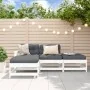 4-piece garden furniture set with solid white wood cushions by vidaXL, Garden sets - Ref: Foro24-3186019, Price: 312,10 €, Di...