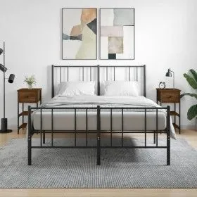 Nachttische, 2 Stück, Eichenbraun, Holzwerkstoff, 34 x 36 x 70 cm von vidaXL, Nachttische - Ref: Foro24-825982, Preis: 75,95 ...