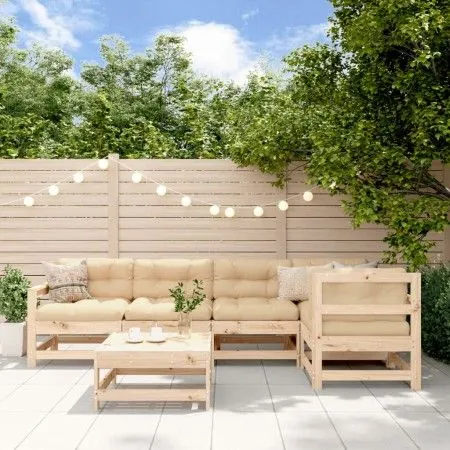 Juego de muebles de jardín 6 piezas y cojines madera maciza de vidaXL, Conjuntos de jardín - Ref: Foro24-3185997, Precio: 456...