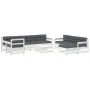 Garden furniture set 10 pieces and white solid wood cushions by vidaXL, Garden sets - Ref: Foro24-3186089, Price: 881,24 €, D...