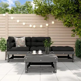 Garden furniture set 4 pieces and gray solid wood cushions by vidaXL, Garden sets - Ref: Foro24-3186013, Price: 408,41 €, Dis...