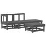 Juego de muebles de jardín 4 pzas y cojines madera maciza gris de vidaXL, Conjuntos de jardín - Ref: Foro24-3186013, Precio: ...