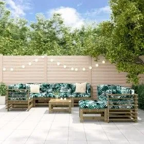Gartenmöbel-Set 10 Teile und Kissen aus imprägnierter Kiefer\n von vidaXL, Gartensets - Ref: Foro24-3186101, Preis: 958,51 €,...