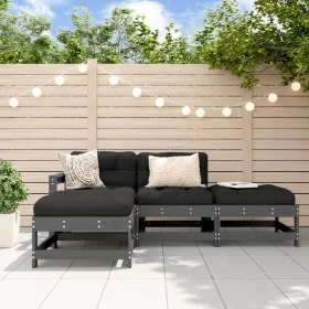 Garden furniture set 4 pieces and gray solid wood cushions by vidaXL, Garden sets - Ref: Foro24-3186020, Price: 337,76 €, Dis...