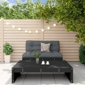 2-piece garden furniture set with solid black wood and cushions by vidaXL, Garden sets - Ref: Foro24-3186134, Price: 378,54 €...