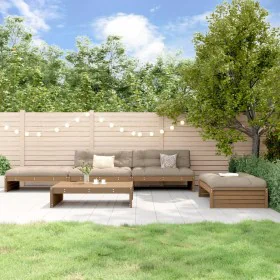 Garden furniture set 5 pieces and honey brown solid wood cushions by vidaXL, Garden sets - Ref: Foro24-3186147, Price: 972,88...