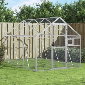 Vogelhaus aus silbernem Aluminium, 1,79 x 3 x 1,85 m von vidaXL, Füße und Vogelkäfige - Ref: Foro24-3155796, Preis: 404,75 €,...