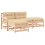 4-teiliges Gartenmöbel-Set und Massivholzkissen von vidaXL, Gartensets - Ref: Foro24-3186018, Preis: 277,71 €, Rabatt: %