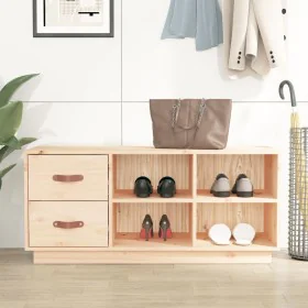 Shoe bench solid pine wood 100x34x45 cm by vidaXL, Shoe racks and shoe organizers - Ref: Foro24-820177, Price: 76,59 €, Disco...