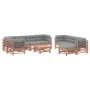 10-piece garden furniture set with Douglas fir wood cushions by vidaXL, Garden sets - Ref: Foro24-3186100, Price: 919,25 €, D...