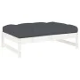 Juego de muebles jardín 2 piezas y cojines madera maciza blanco de vidaXL, Conjuntos de jardín - Ref: Foro24-3186103, Precio:...
