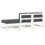 3-piece garden sofa set with solid white wood cushions by vidaXL, Modular outdoor sofas - Ref: Foro24-825598, Price: 248,85 €...