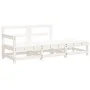 3-piece garden sofa set with solid white wood cushions by vidaXL, Modular outdoor sofas - Ref: Foro24-825598, Price: 248,85 €...
