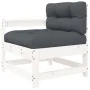3-piece garden sofa set with solid white wood cushions by vidaXL, Modular outdoor sofas - Ref: Foro24-825598, Price: 248,85 €...